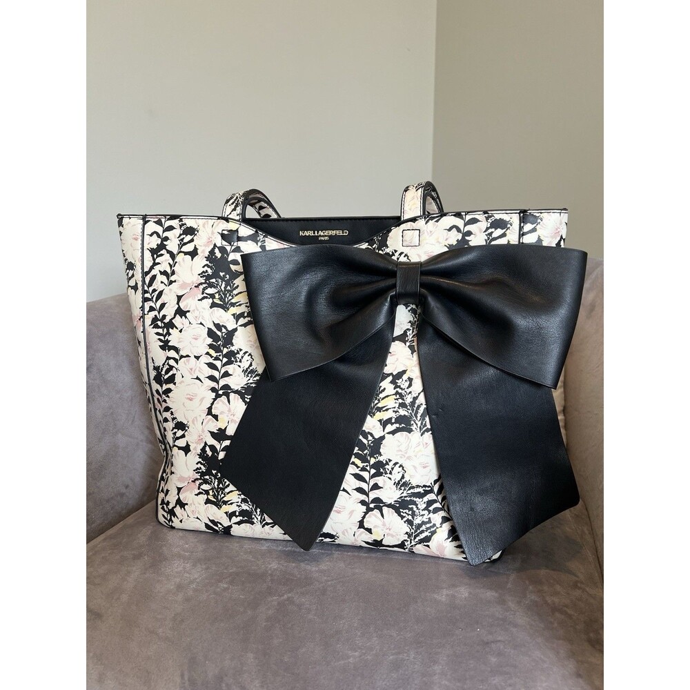 Karl Lagerfeld Paris Canelle Fara floral Tote with leather Bow